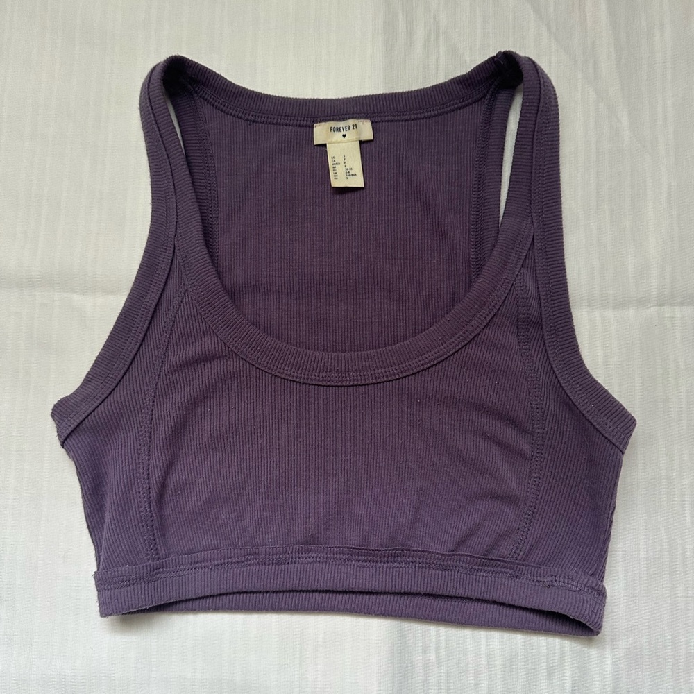 purple F21 crop top